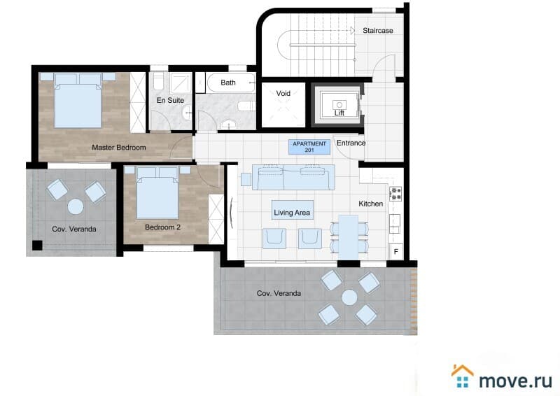 3-комн. апартаменты, 96 м²