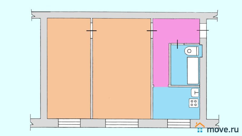 2-комн. квартира, 41.9 м²