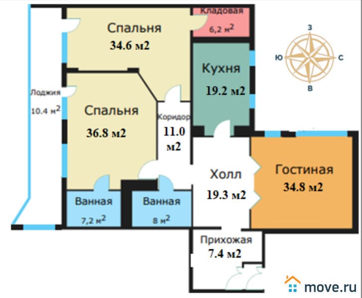 3-комн. квартира, 1845 м²