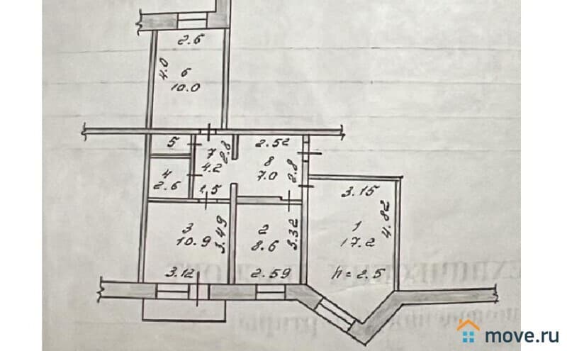 3-комн. квартира, 61 м²