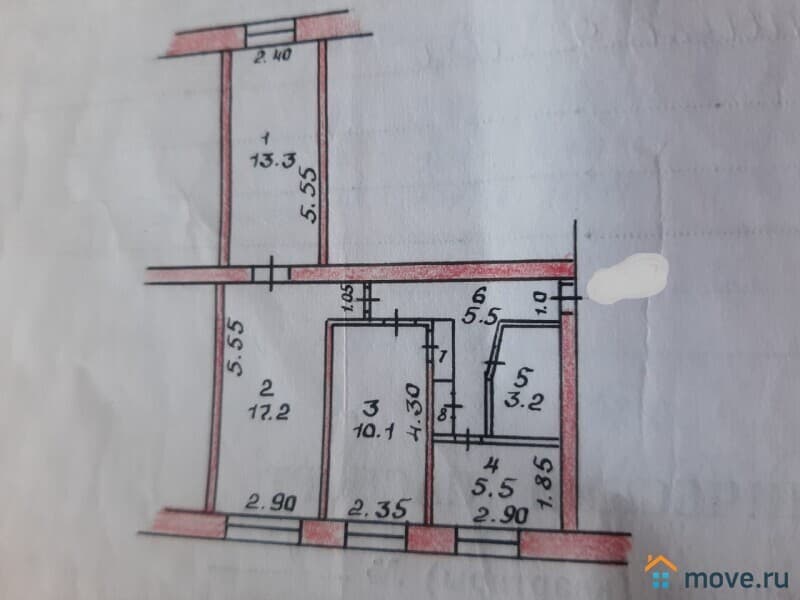 3-комн. квартира, 60 м²