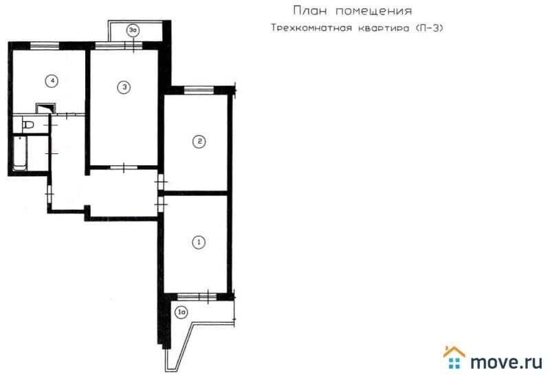 3-комн. квартира, 76 м²