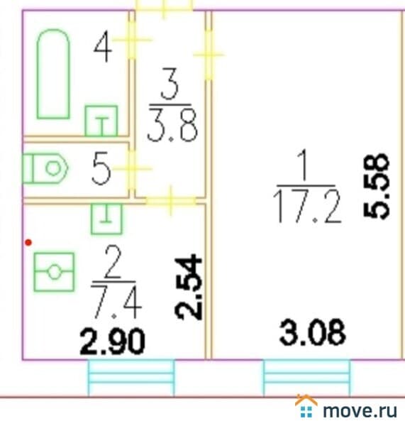 1-комн. квартира, 33 м²