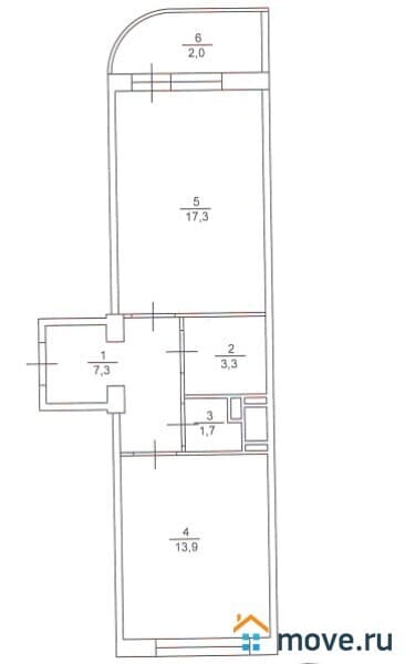 1-комн. квартира, 44 м²