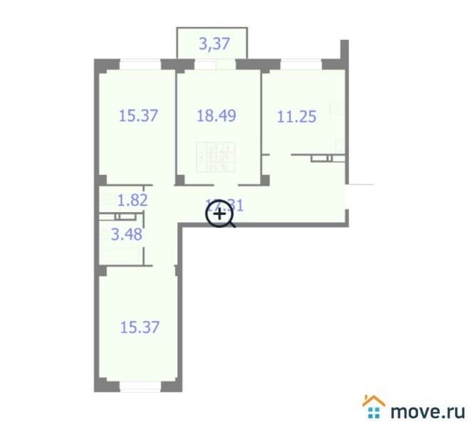 3-комн. квартира, 84 м²