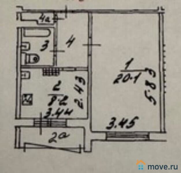 1-комн. квартира, 36.7 м²