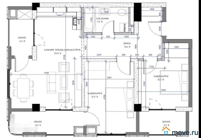 3-комн. квартира, 95 м²