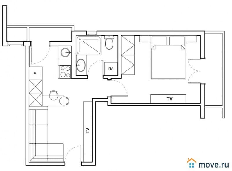 2-комн. квартира, 40 м²