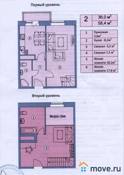 2-комн. квартира, 62 м&sup2;