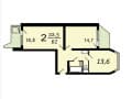 2-комн. квартира, 61 м&sup2;