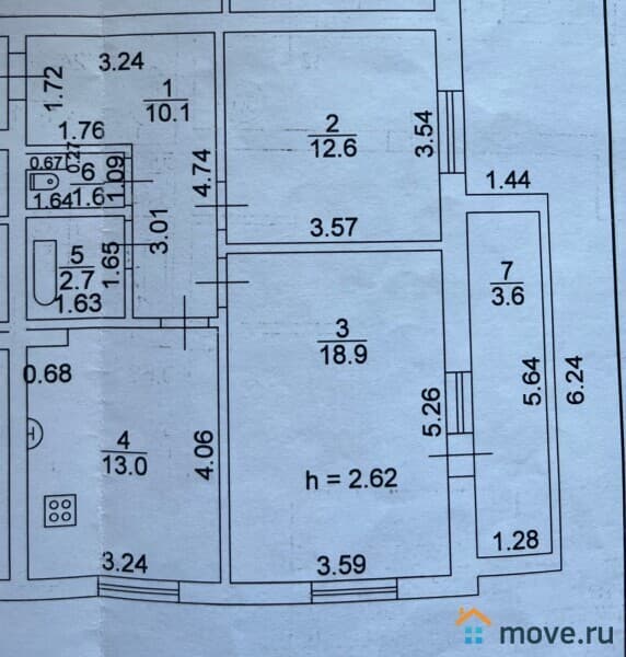 2-комн. квартира, 60 м²