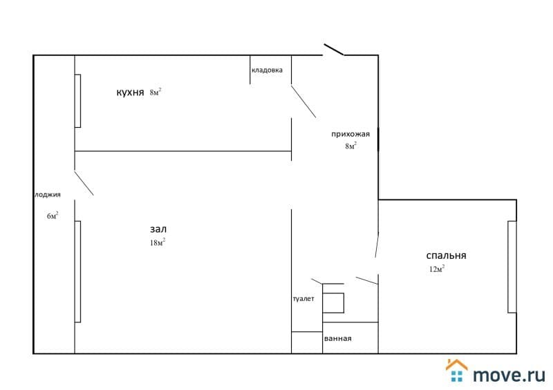 2-комн. квартира, 49 м²