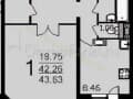 1-комн. квартира, 42.5 м²