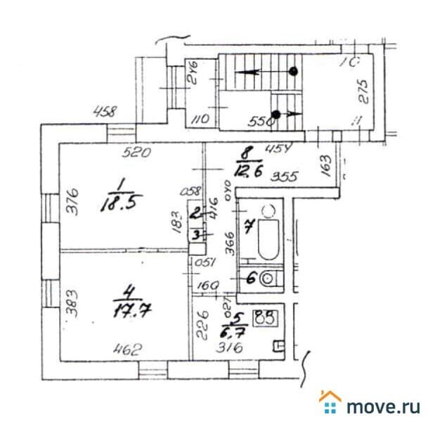 2-комн. квартира, 61.2 м²