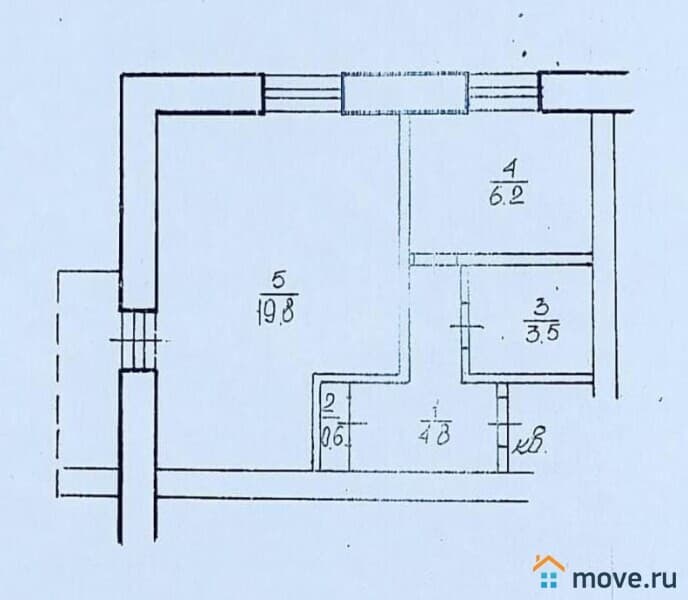 1-комн. квартира, 34.9 м²