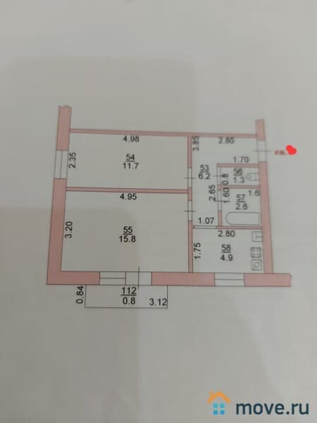 2-комн. квартира, 42.5 м²