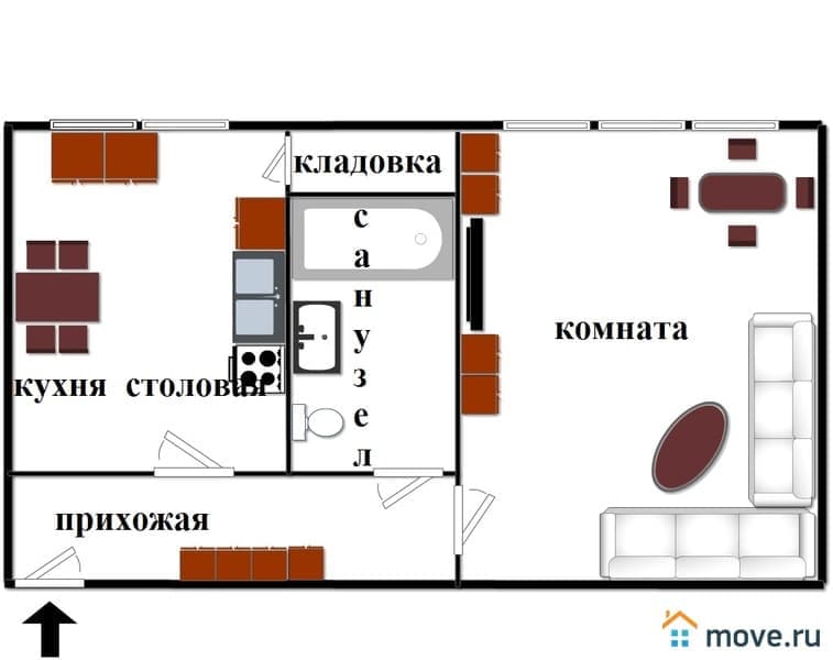 1-комн. квартира, 34 м²