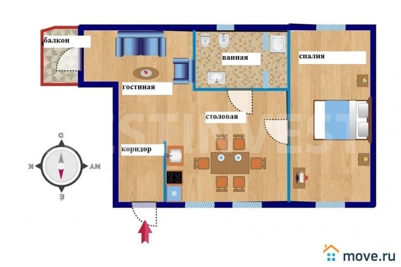 2-комн. квартира, 65 м²