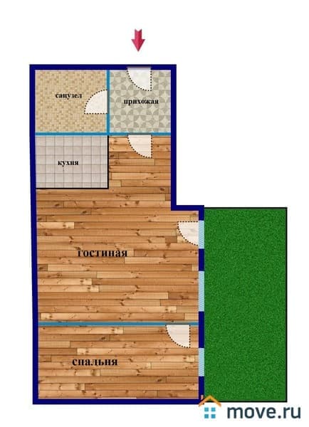 2-комн. квартира, 45 м²