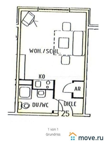 1-комн. квартира, 25 м²