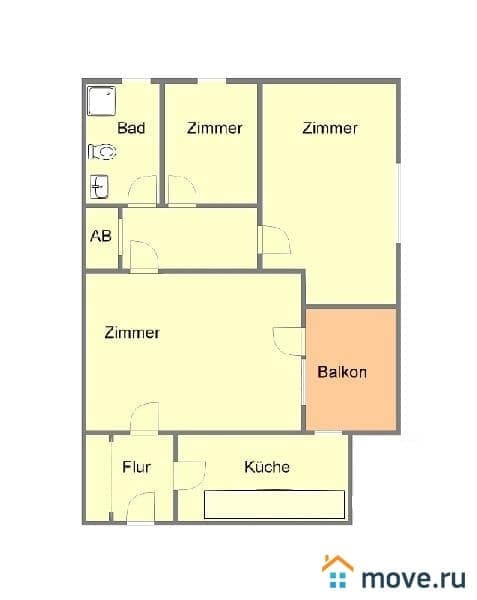 3-комн. квартира, 75 м²