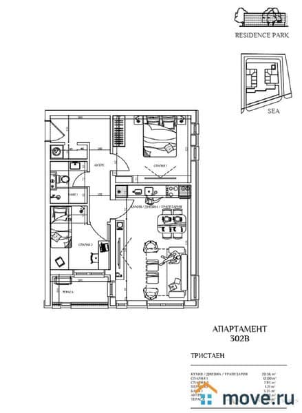 3-комн. квартира, 78 м²