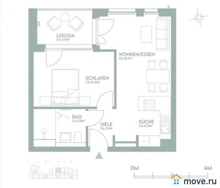 2-комн. квартира, 50 м²