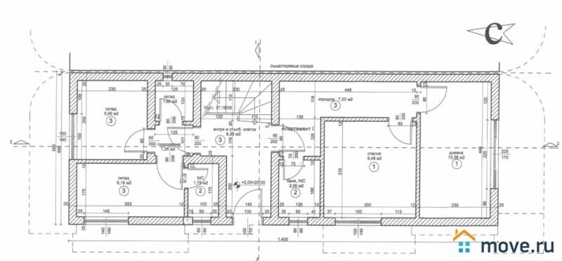 3-комн. квартира, 92 м²