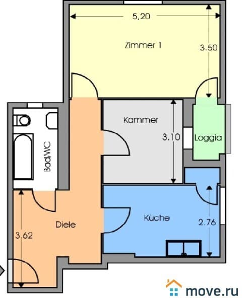 2-комн. квартира, 56 м²