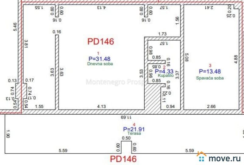 2-комн. квартира, 71 м²