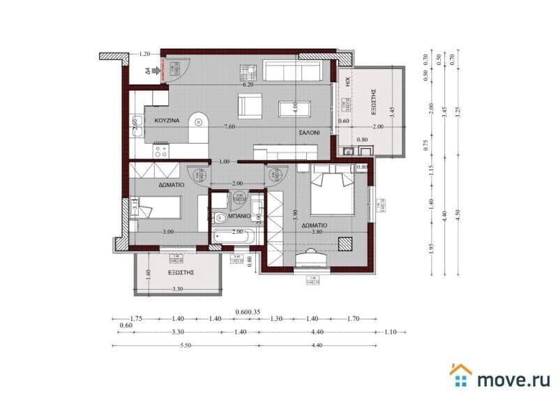 3-комн. квартира, 82 м²