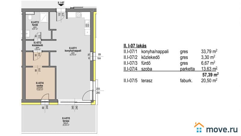 2-комн. квартира, 77 м²