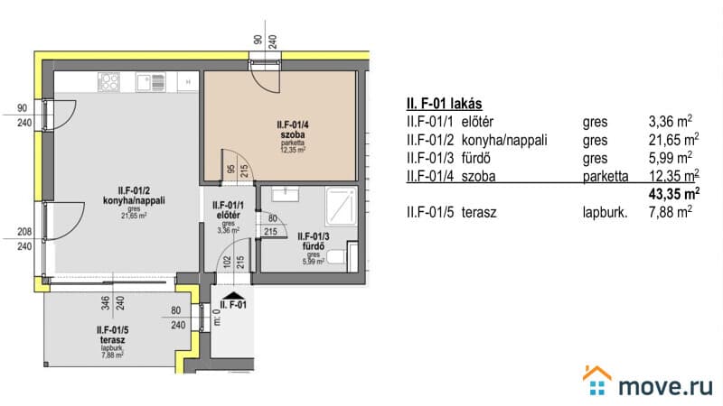 2-комн. квартира, 51 м²