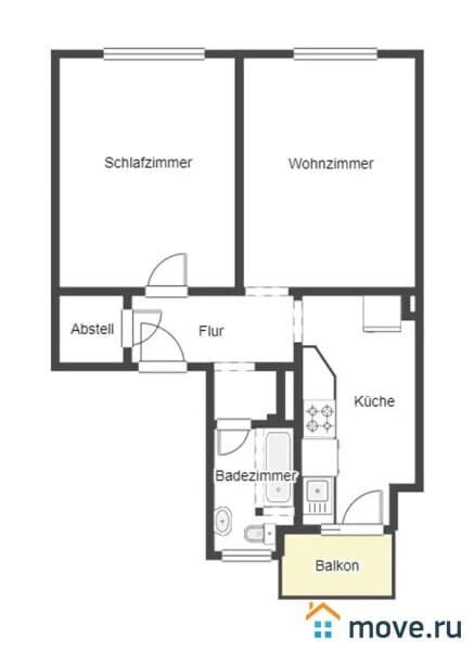 2-комн. квартира, 54 м²