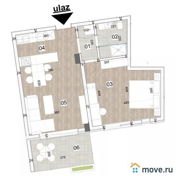 2-комн. квартира, 55 м²