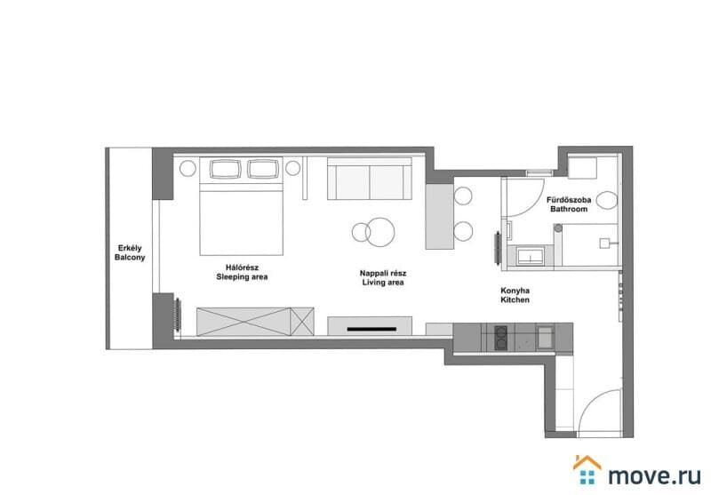 2-комн. квартира, 42 м²