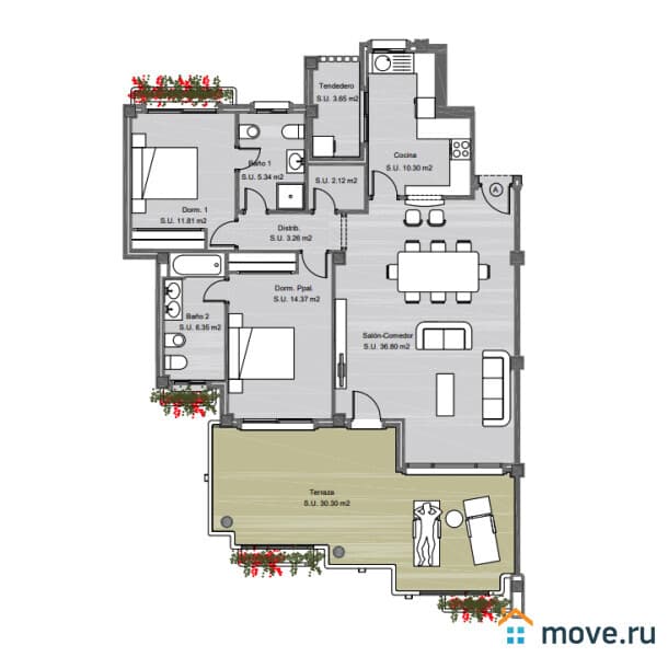 3-комн. квартира, 113 м²