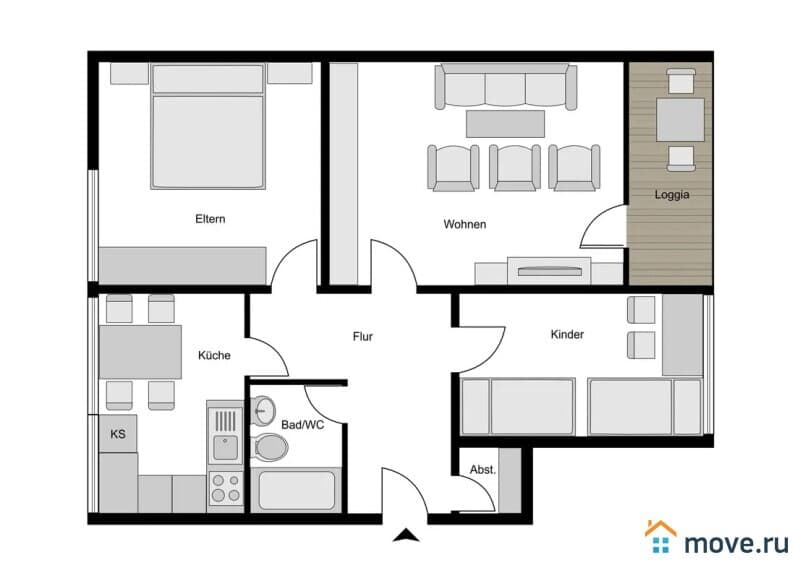 3-комн. квартира, 73 м²