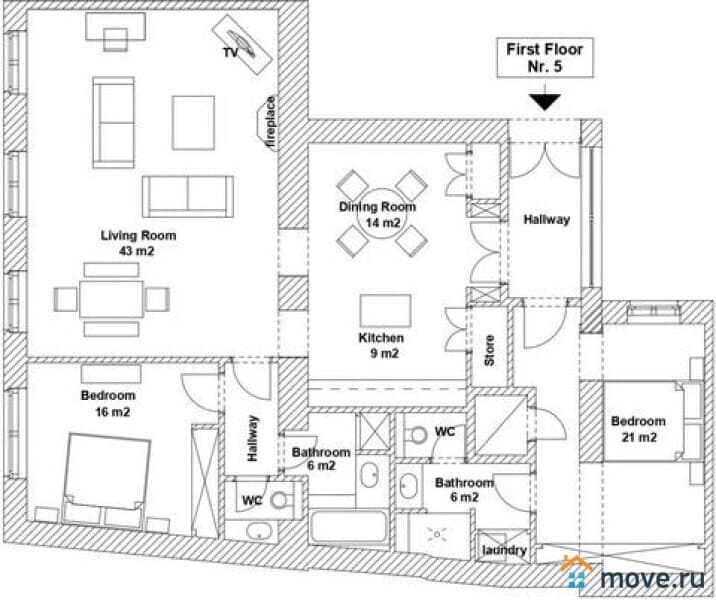 3-комн. квартира, 120 м²
