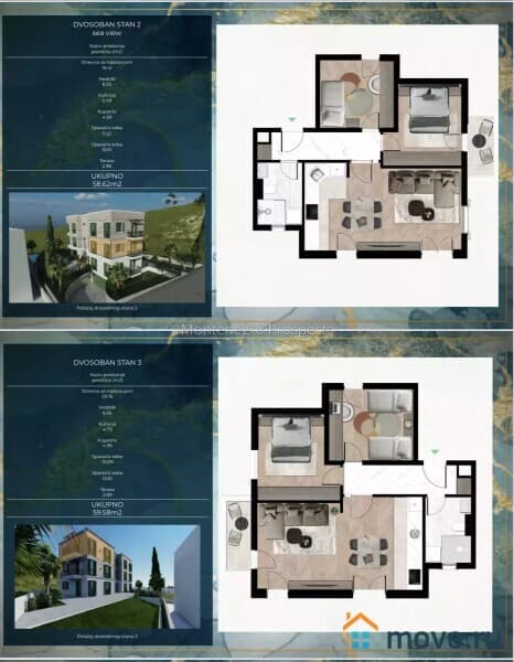 3-комн. квартира, 60 м²