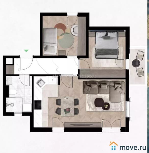 3-комн. квартира, 60 м²
