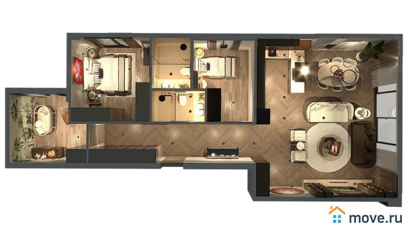 3-комн. квартира, 114 м²