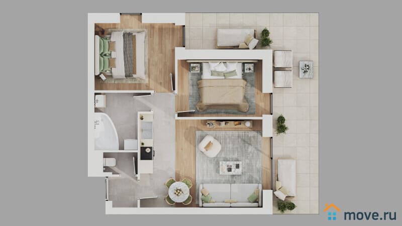 2-комн. квартира, 65 м²