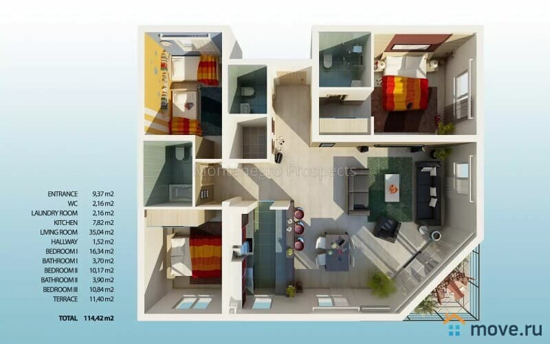 4-комн. квартира, 114 м²