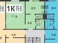 1-комн. квартира, 37 м²