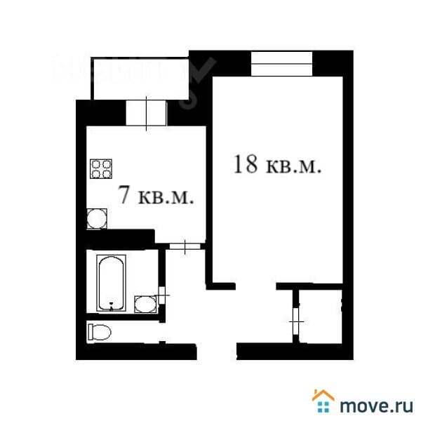 1-комн. квартира, 36 м²