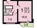 Продаем однокомнатную квартиру, 38 м², 10 мин. до метро пешком, этаж 7 из 17. Фото 14