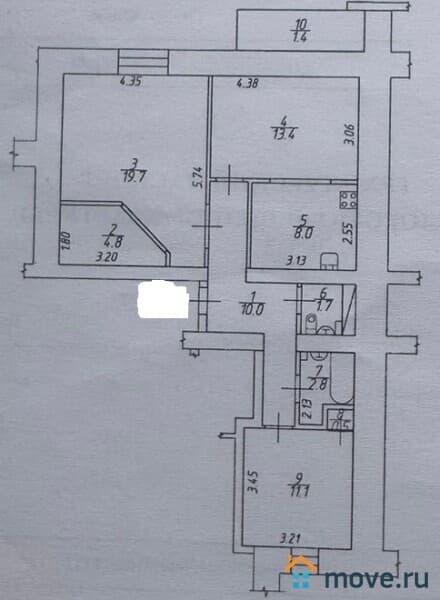 3-комн. квартира, 72 м²