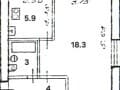1-комн. квартира, 31.2 м²