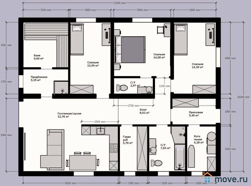 коттедж, 135 м&sup2;